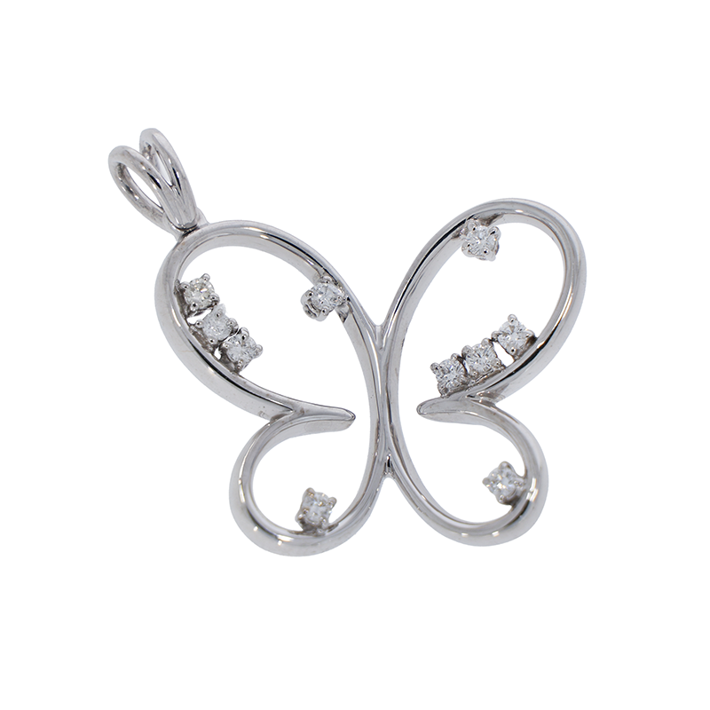 Pandantiv, Aur Alb, 18 k, 4.25 gr, cu Diamante, Cod Produs: 838274 - Tezaurshop.ro