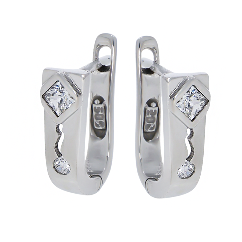 Cercei, Aur Alb, 14 k, 2.27 gr, Cod Produs: 839315 - Tezaurshop.ro