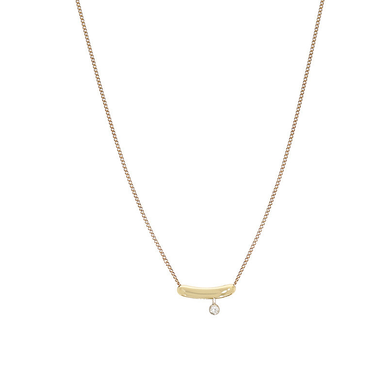 Colier, Aur Mixt, 14 k, 2.05 gr, cu Diamante, Cod Produs: 840757 - Tezaurshop.ro