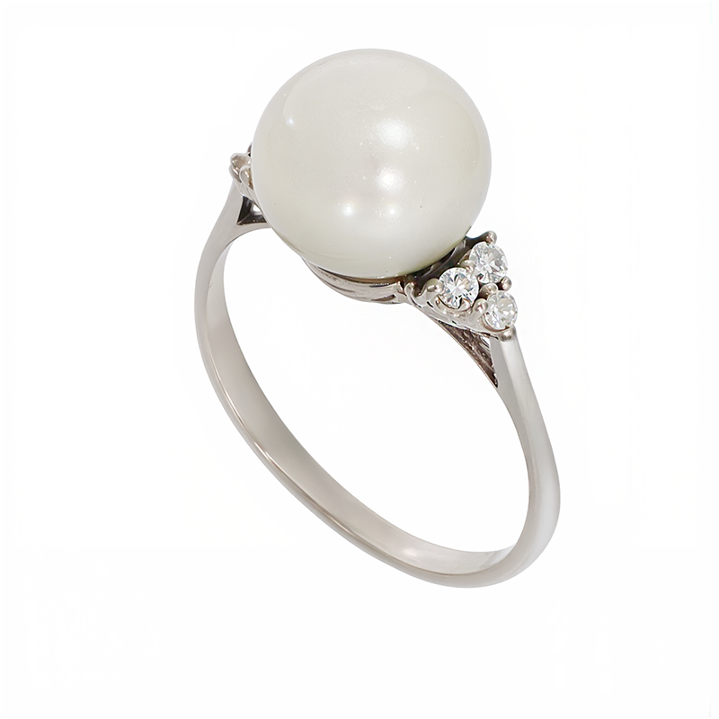 Inel, Aur Alb, 18 k, 2.51 gr, cu Diamante, Cod Produs: 840953 - Tezaurshop.ro