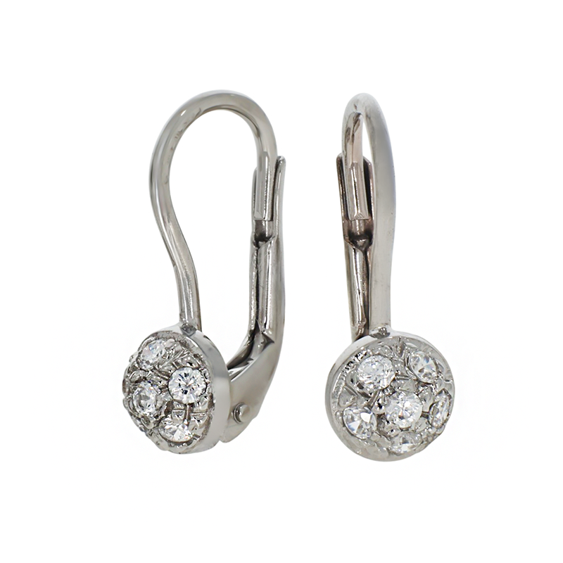Cercei, Aur Alb, 18 k, 1.89 gr, Cod Produs: 841040 - Tezaurshop.ro