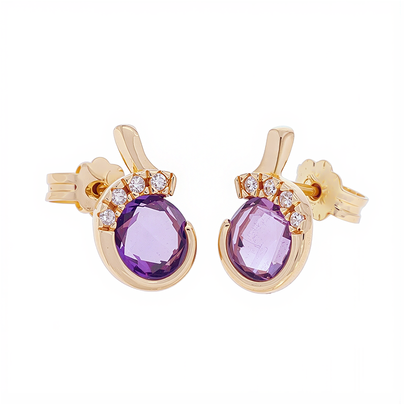 Cercei, Aur Roz, 14 k, 1.93 gr, Cod Produs: 841211 - Tezaurshop.ro