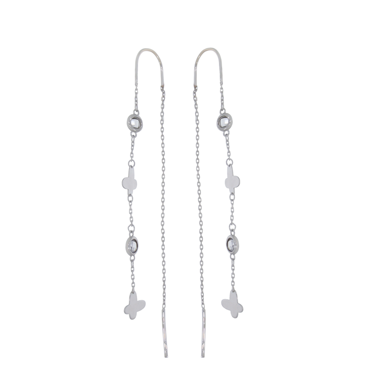 Cercei, Aur Alb, 14 k, 1.45 gr, Cod Produs: 841284 - Tezaurshop.ro