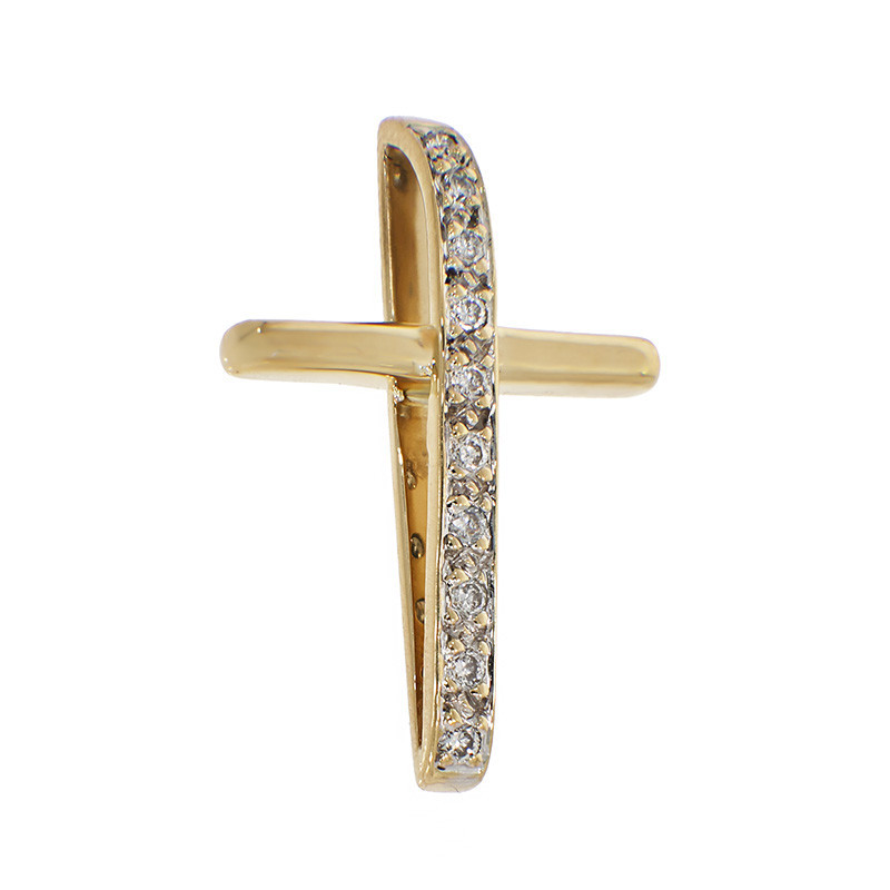 Pandantiv Cruce, Aur Galben, 18 k, 2.51 gr, cu Diamante, Cod Produs: 841346 - Tezaurshop.ro