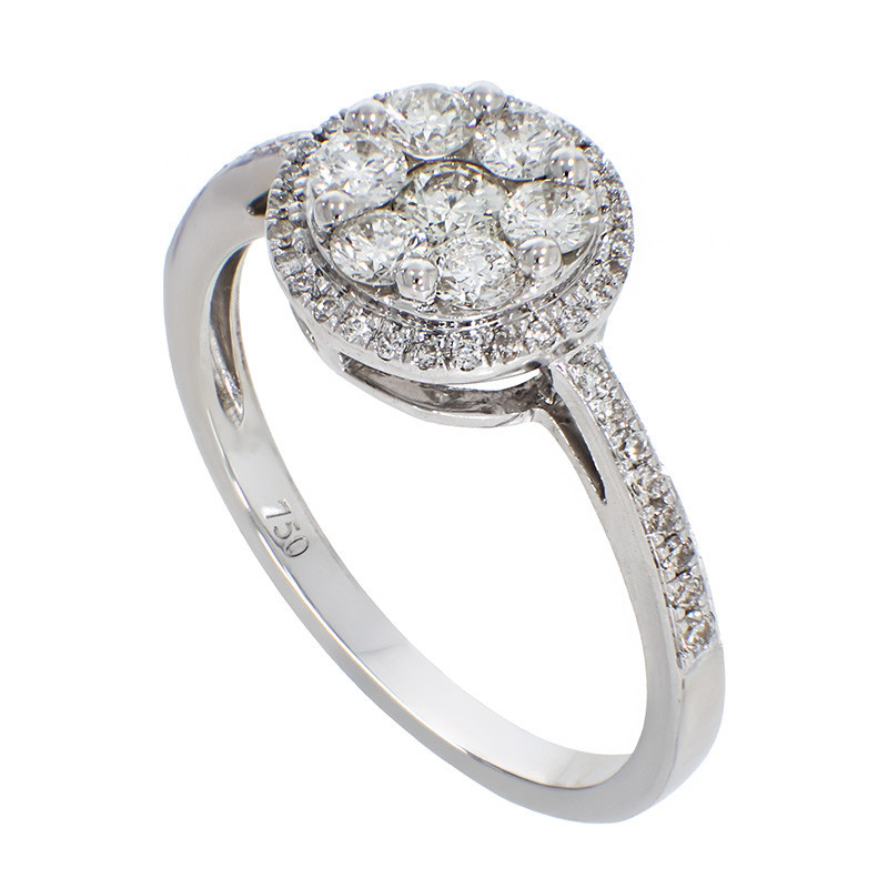 Inel, Aur Alb, 18 k, 3.05 gr, cu Diamante, Cod Produs: 841737 - Tezaurshop.ro