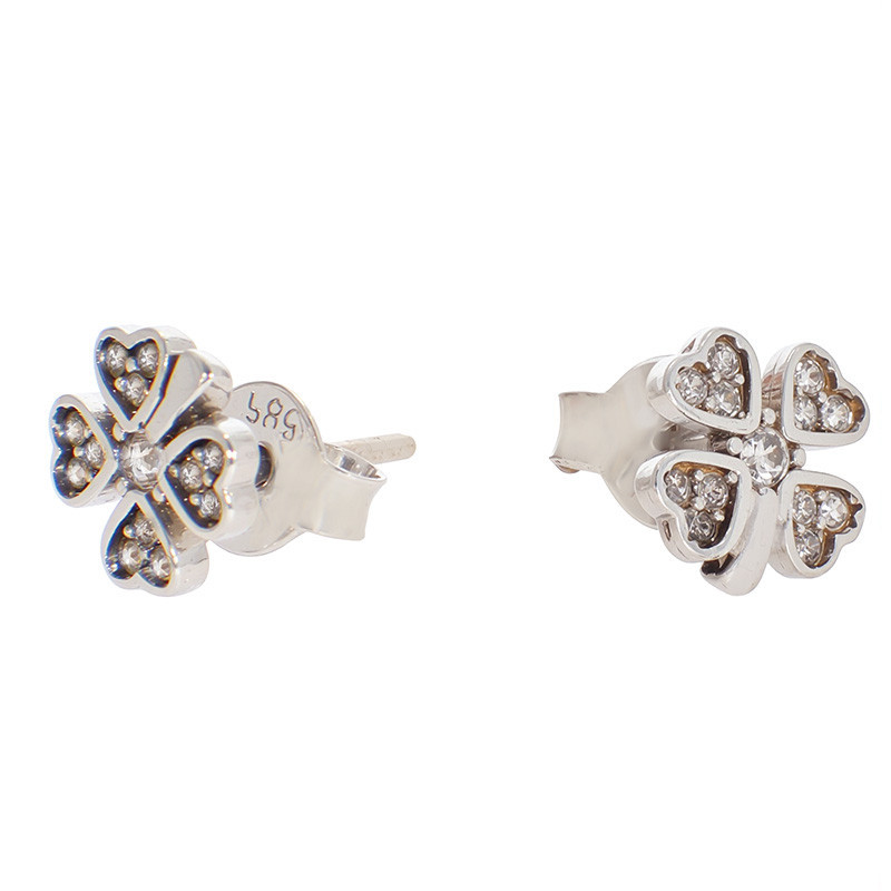 Cercei, Aur Alb, 14 k, 1.32 gr, Cod Produs: 843233 - Tezaurshop.ro
