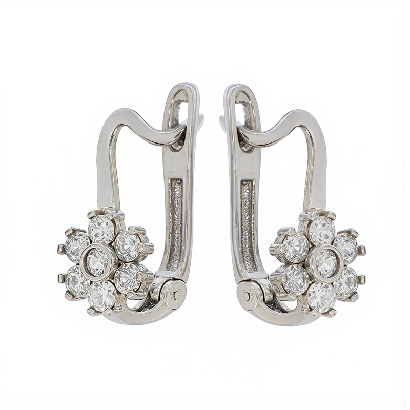 Cercei, Aur Alb, 14 k, 1.09 gr, Cod Produs: 843790 - Tezaurshop.ro