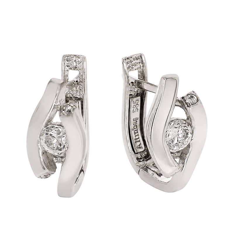 Cercei, Aur Alb, 14 k, 3.44 gr, Cod Produs: 844582 - Tezaurshop.ro