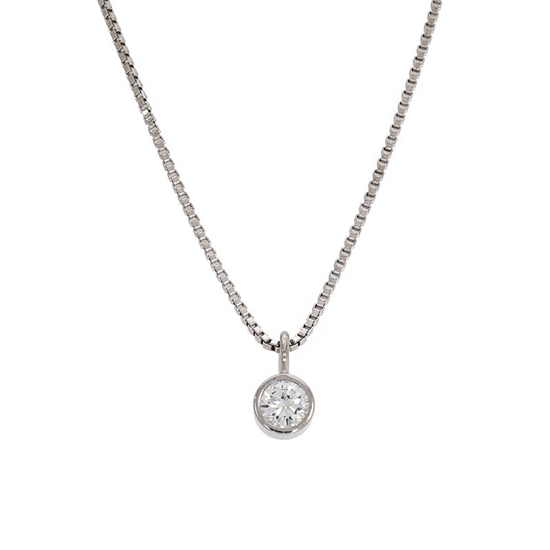 Colier, Aur Alb, 18 k, 2.76 gr, cu Diamante, Cod Produs: 846768 - Tezaurshop.ro