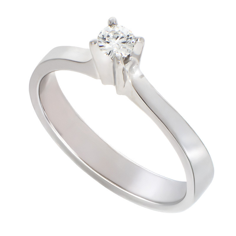 Inel De Logodna, Aur Alb, 18 k, 3.8 gr, cu Diamante, Cod Produs: 851936 - Tezaurshop.ro