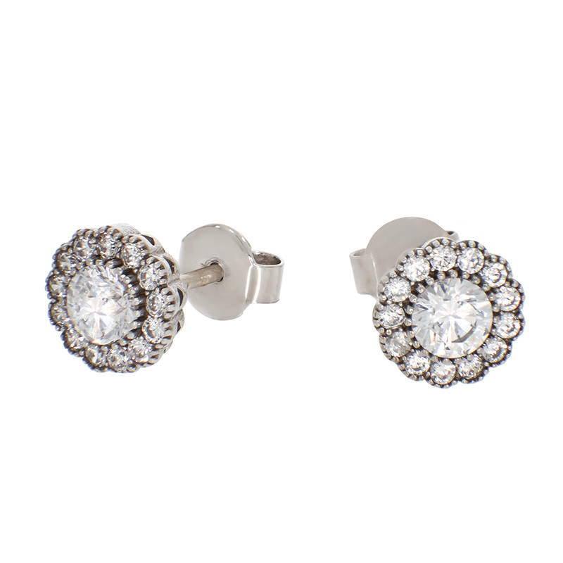 Cercei, Aur Alb, 14 k, 1.71 gr, Cod Produs: 853232 - Tezaurshop.ro