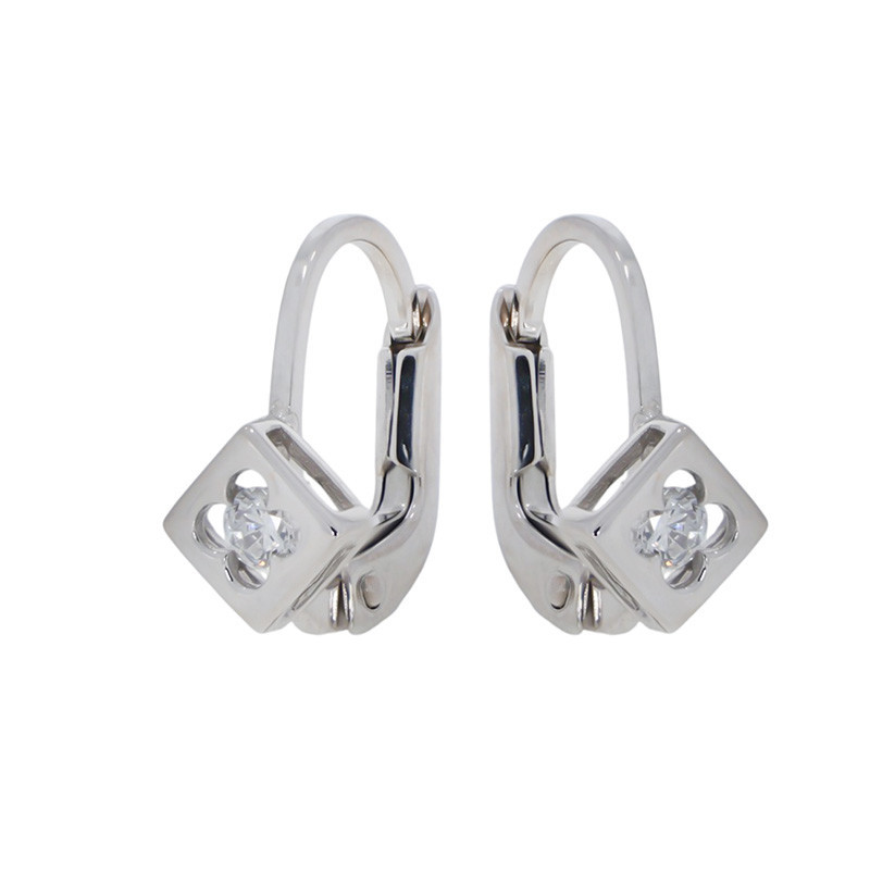 Cercei, Aur Alb, 14 k, 1.11 gr, Cod Produs: 853867 - Tezaurshop.ro