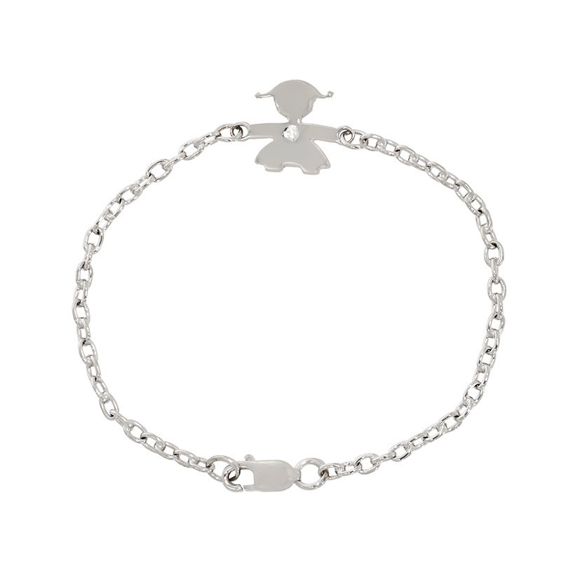 Bratara, Aur Alb, 14 k, 2.1 gr, cu Diamante, Cod Produs: 856848 - Tezaurshop.ro