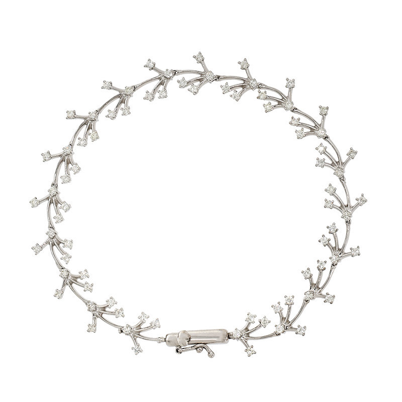 Bratara, Aur Alb, 18 k, 9.8 gr, cu Diamante, Cod Produs: 861027 - Tezaurshop.ro