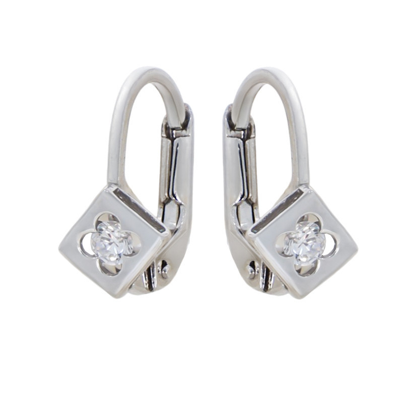 Cercei, Aur Alb, 14 k, 1.07 gr, Cod Produs: 861827 - Tezaurshop.ro