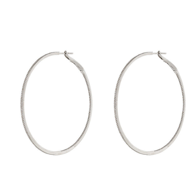 Cercei, Aur Alb, 18 k, 9.93 gr, cu Diamante, Cod Produs: 862556 - Tezaurshop.ro