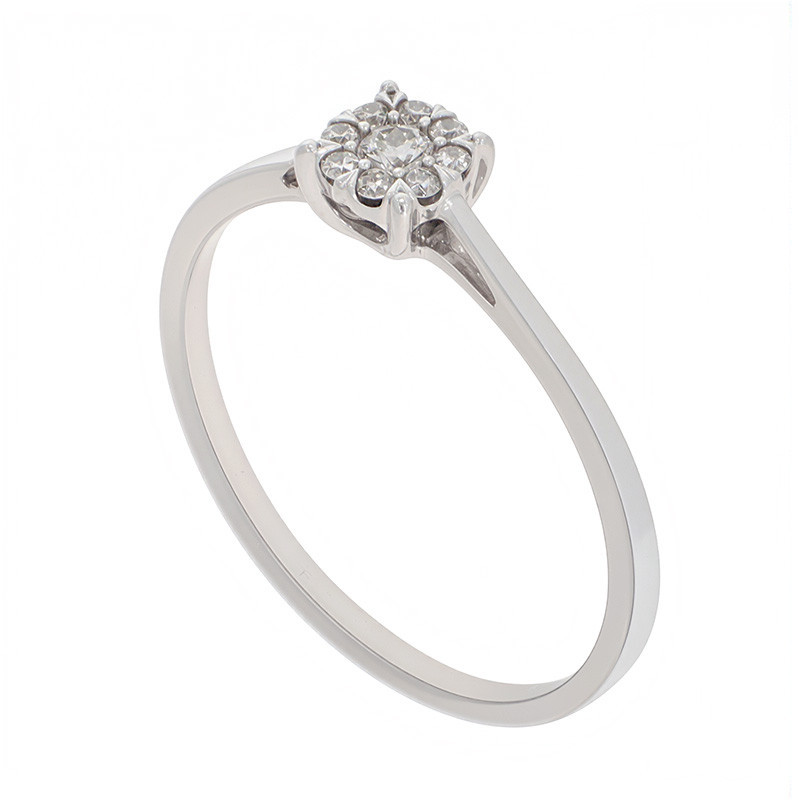 Inel, Aur Alb, 14 k, 1.23 gr, cu Diamante, Cod Produs: 863963 - Tezaurshop.ro