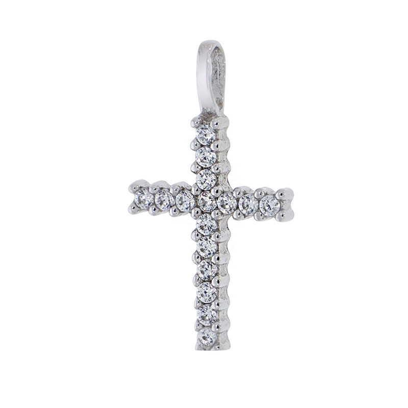 Pandantiv Cruce, Aur Alb, 14 k, 0.72 gr, Cod Produs: 866435 - Tezaurshop.ro