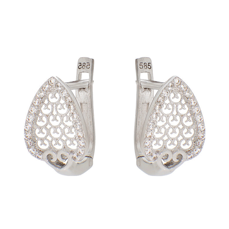 Cercei, Aur Alb, 14 k, 2.73 gr, Cod Produs: 868815 - Tezaurshop.ro