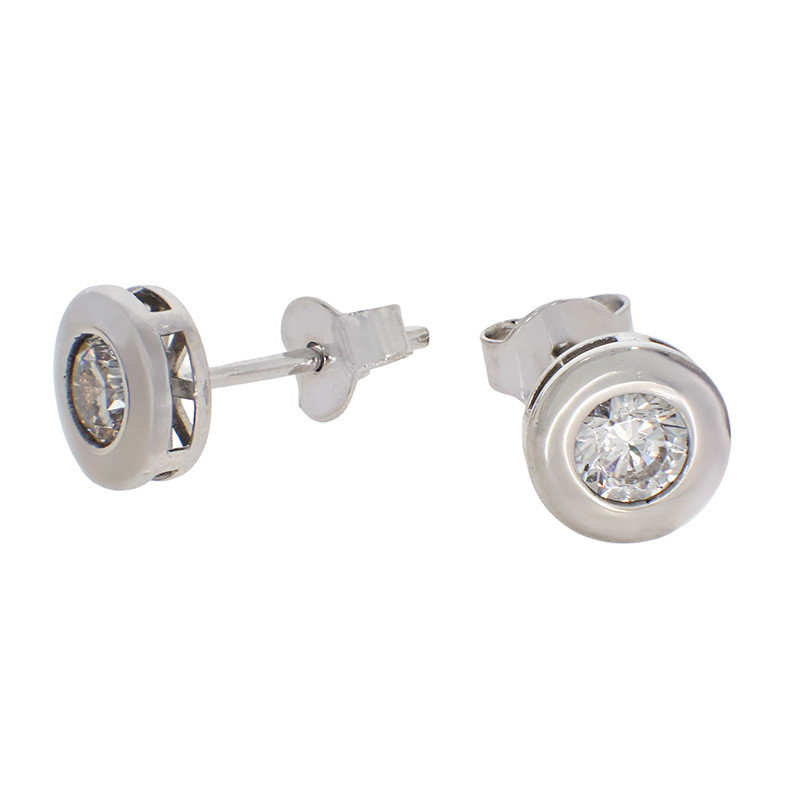 Cercei, Aur Alb, 14 k, 1.35 gr, Cod Produs: 870386 - Tezaurshop.ro