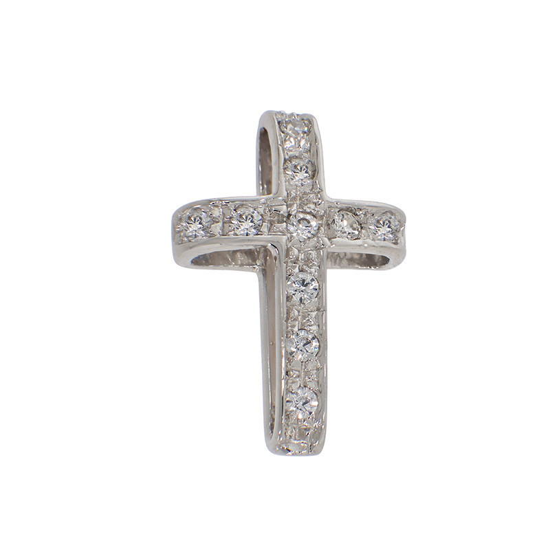 Pandantiv Cruce, Aur Alb, 18 k, 1.4 gr, Cod Produs: 872732 - Tezaurshop.ro