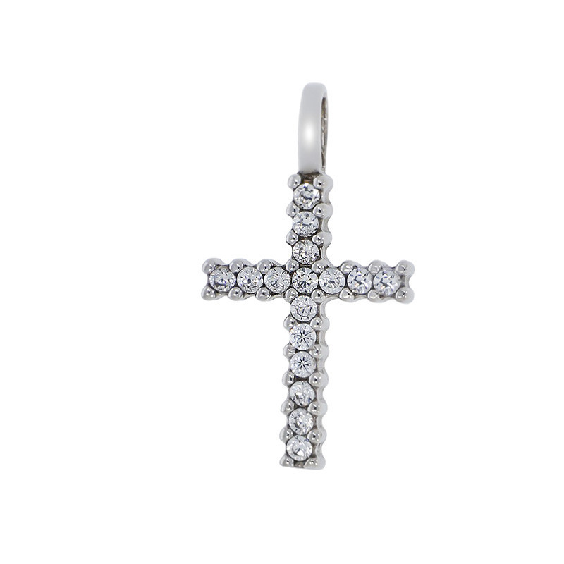 Pandantiv Cruce, Aur Alb, 14 k, 0.73 gr, Cod Produs: 874858 - Tezaurshop.ro