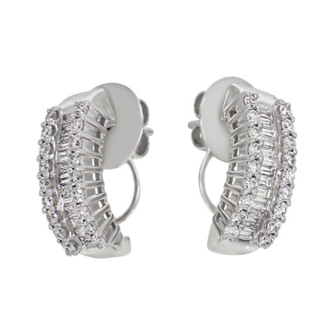 Cercei, Aur Alb, 18 k, 8.33 gr, cu Diamante, Cod Produs: 534256 - 2