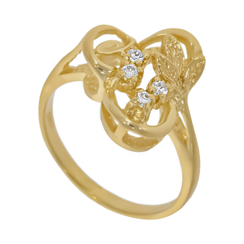Inel, Aur Galben, 14 k, 2.89 gr, cu Diamante, Cod Produs: 540954 - 2