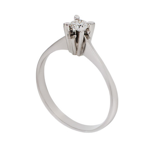 Inel De Logodna, Aur Alb, 18 k, 1.84 gr, cu Diamante, Cod Produs: 550906 - 2