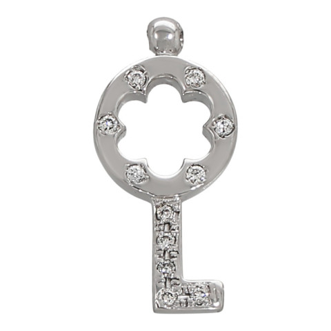 Pandantiv, Aur Alb, 18 k, 1.2 gr, cu Diamante, Cod Produs: 568900 - 1