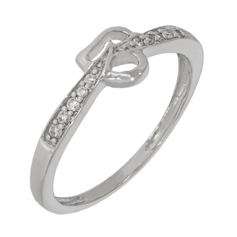 Inel, Aur Alb, 18 k, 1.99 gr, cu Diamante, Cod Produs: 571593 - 2