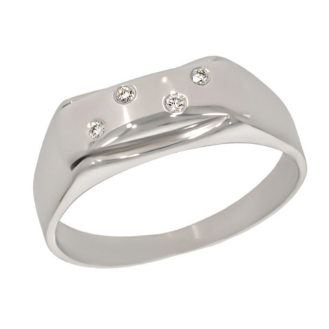 Inel, Aur Alb, 14 k, 5.08 gr, cu Diamante, Cod Produs: 573724 - 2