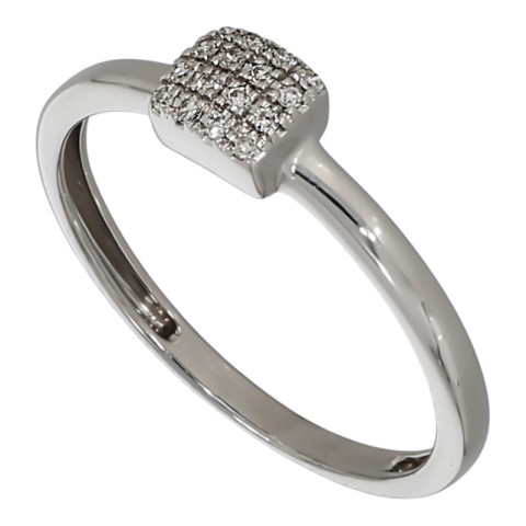 Inel, Aur Alb, 18 k, 1.25 gr, cu Diamante, Cod Produs: 574532 - 1