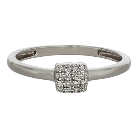 Inel, Aur Alb, 18 k, 1.25 gr, cu Diamante, Cod Produs: 574532 - 2