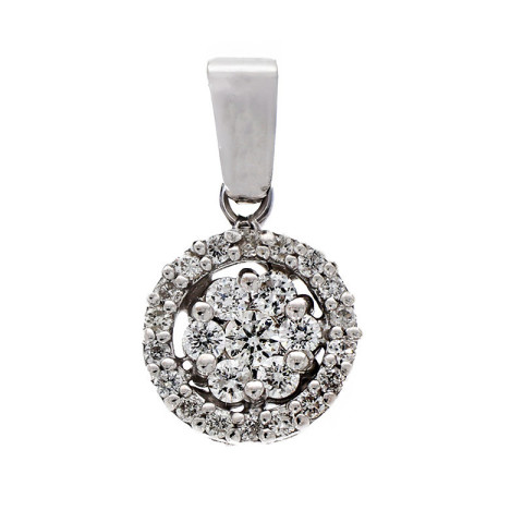 Pandantiv, Aur Alb, 18 k, 1.19 gr, cu Diamante, Cod Produs: 574868 - 2