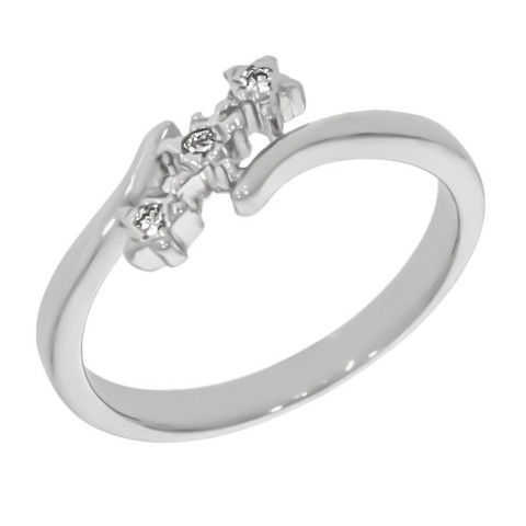 Inel, Aur Alb, 18 k, 3.12 gr, cu Diamante, Cod Produs: 575313 - 2