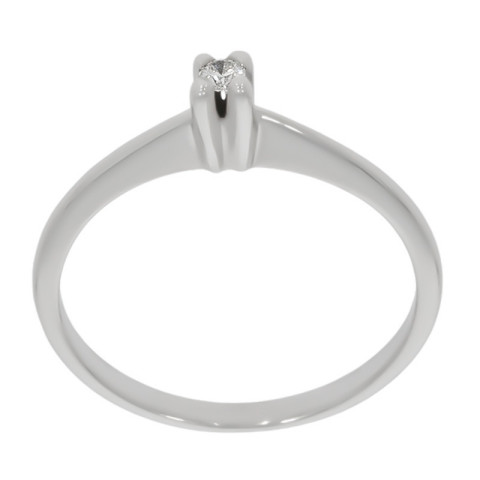 Inel De Logodna, Aur Alb, 18 k, 1.54 gr, cu Diamante, Cod Produs: 590530 - 2
