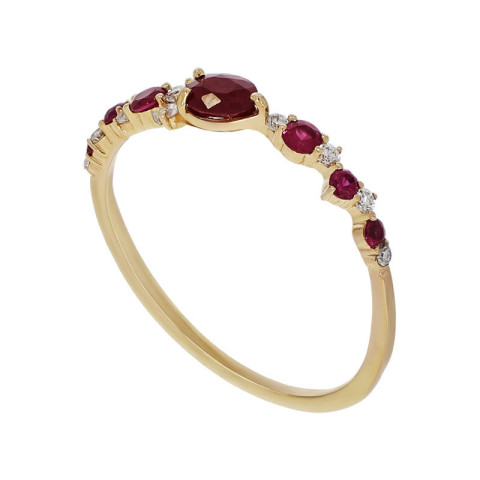 Inel, Aur Galben, 18 k, 1.11 gr, cu Diamante, Cod Produs: 601344 - 2