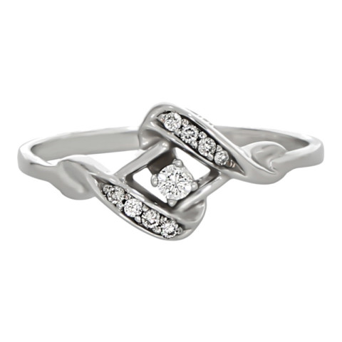 Inel, Aur Alb, 14 k, 1.64 gr, cu Diamante, Cod Produs: 615161 - 2