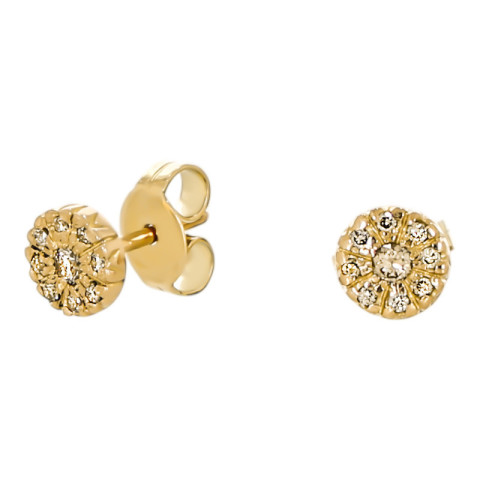 Cercei, Aur Galben, 14 k, 1.65 gr, cu Diamante, Cod Produs: 621031 - 2