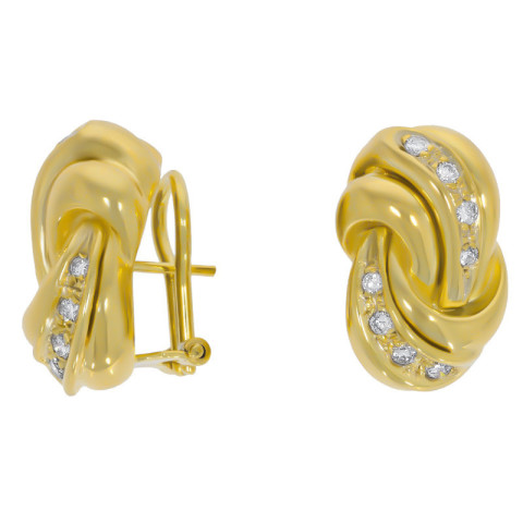Cercei, Aur Galben, 14 k, 14.66 gr, cu Diamante, Cod Produs: 631005 - 2
