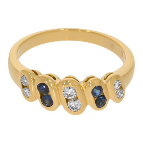 Inel, Aur Galben, 18 k, 4.7 gr, cu Diamante, Cod Produs: 634404 - 2