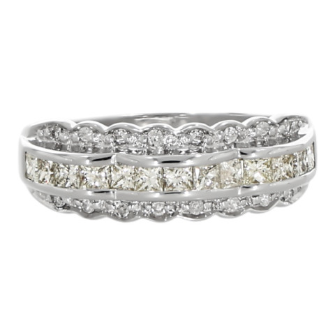 Inel, Aur Alb, 18 k, 3.29 gr, cu Diamante, Cod Produs: 635195 - 2