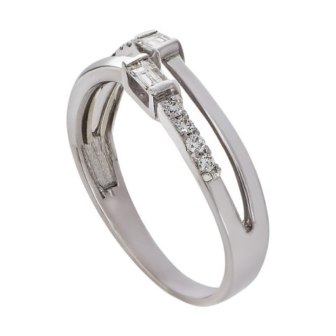 Inel, Aur Alb, 18 k, 2.65 gr, cu Diamante, Cod Produs: 639860 - 1