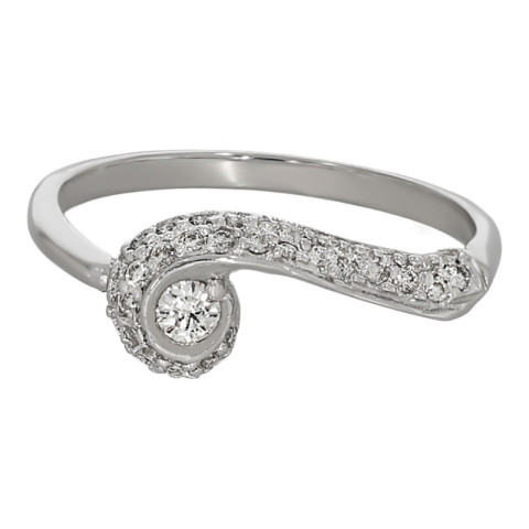 Inel, Aur Alb, 14 k, 1.8 gr, cu Diamante, Cod Produs: 642582 - 2