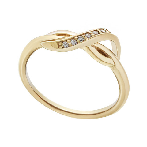 Inel, Aur Galben, 18 k, 1.95 gr, cu Diamante, Cod Produs: 643981 - 2