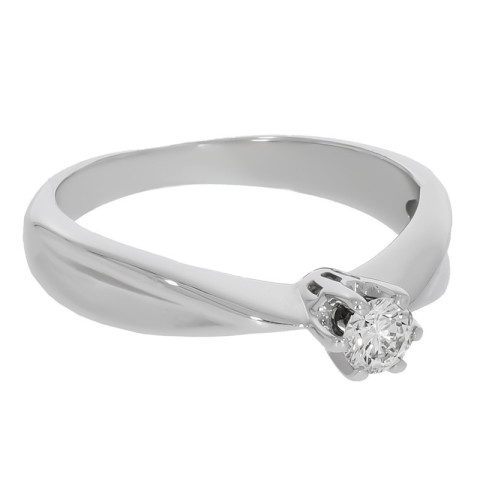 Inel De Logodna, Aur Alb, 18 k, 3.69 gr, cu Diamante, Cod Produs: 648939 - 2