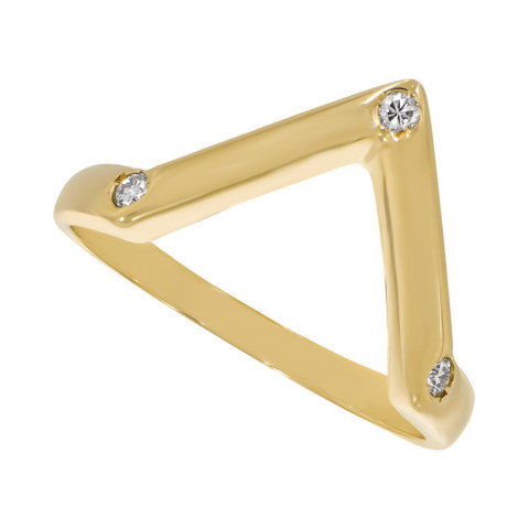 Inel, Aur Galben, 18 k, 2.87 gr, cu Diamante, Cod Produs: 650845 - 2