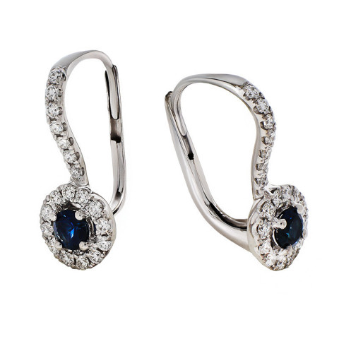 Cercei, Aur Alb, 18 k, 2.01 gr, cu Diamante, Cod Produs: 656866 - 2