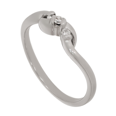 Inel, Aur Alb, 18 k, 2.59 gr, cu Diamante, Cod Produs: 661438 - 1